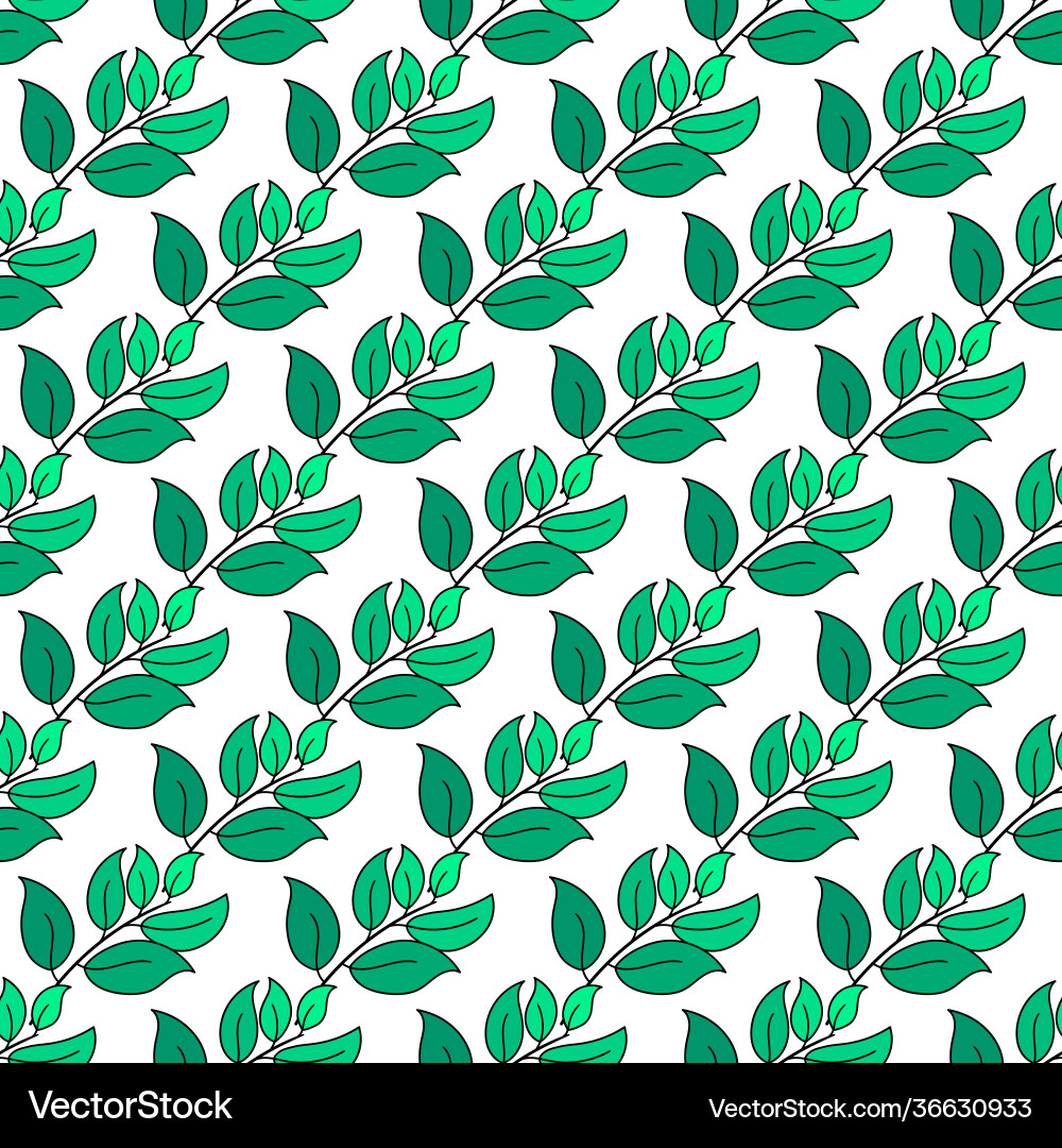 Leaves foliage pattern background print repeat Vector Image