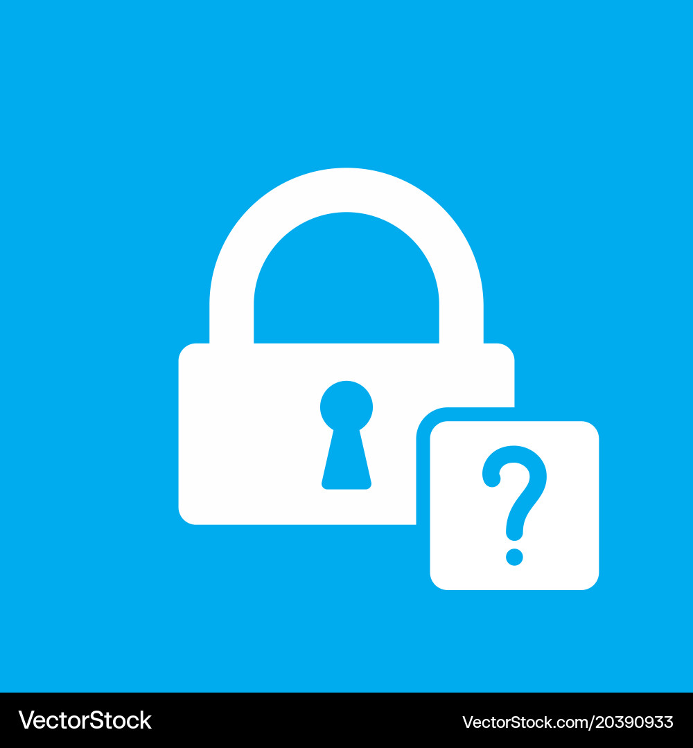 Lock with Question Mark - Security Icon vector image
