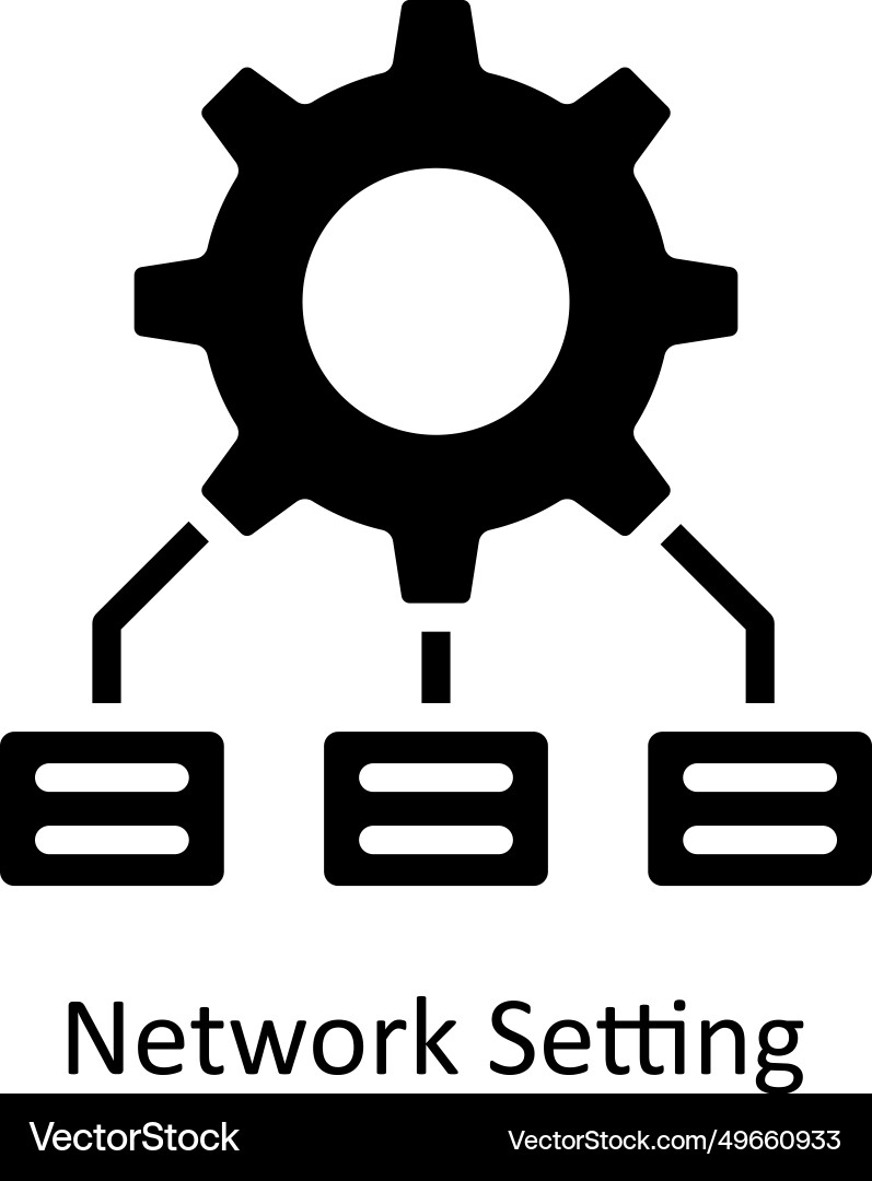 Network setting solid icon design vector image