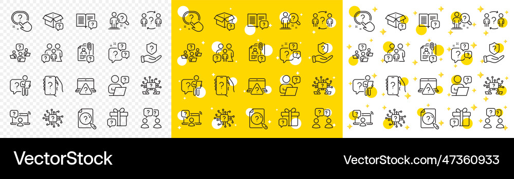 Questions line icons artificial intelligence Questions line icons artificial intelligence vector image