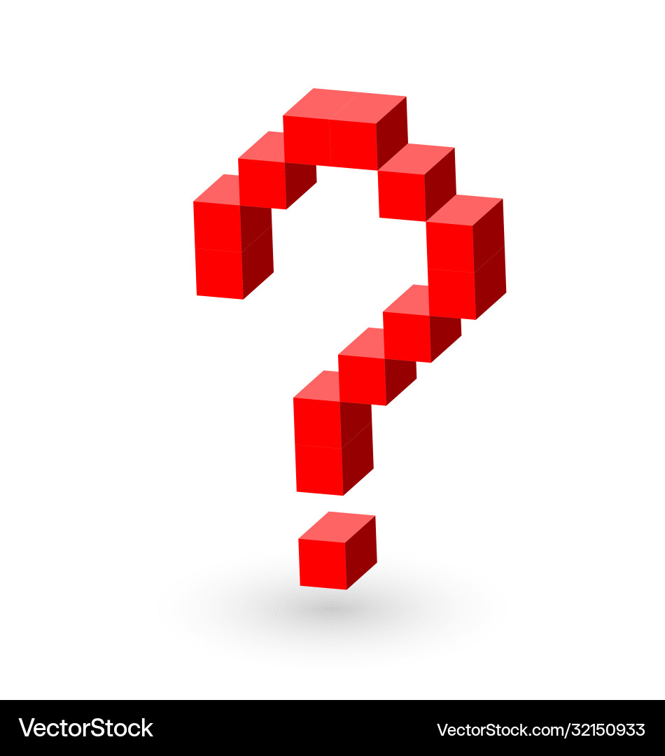 Red Cube Question Mark vector image