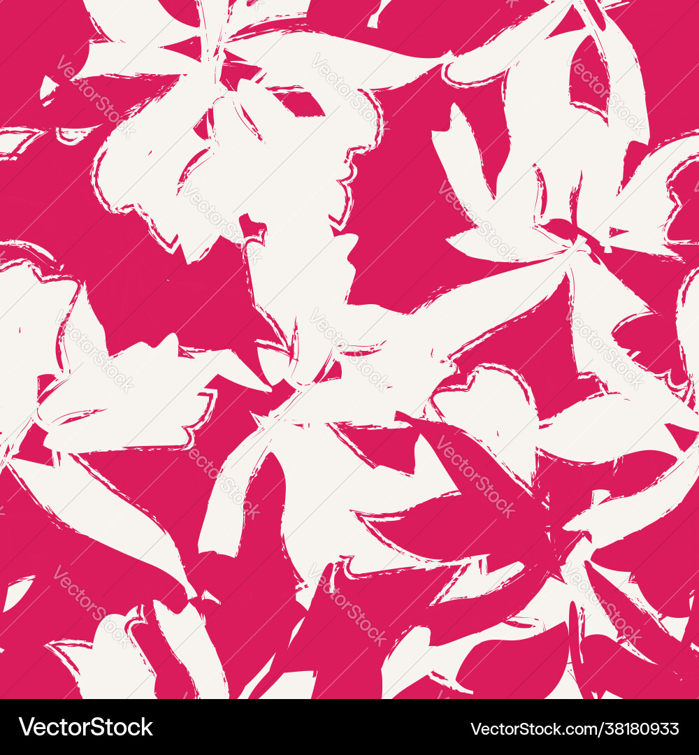Red floral brush strokes seamless pattern Red floral brush strokes seamless pattern vector image