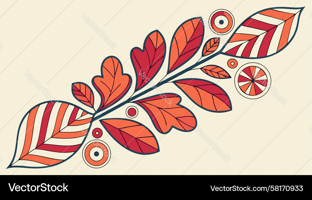 Retro Swirls & Dots Pattern Vector Image