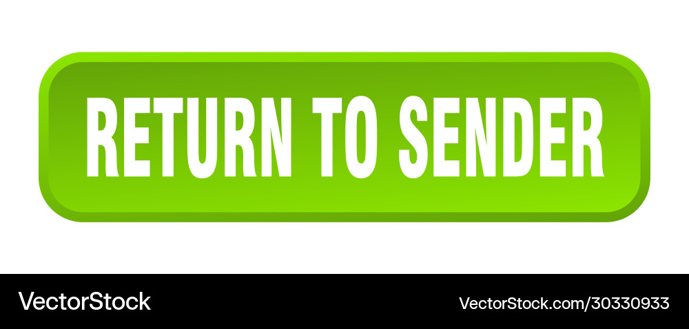 Return to sender button square Vector Image