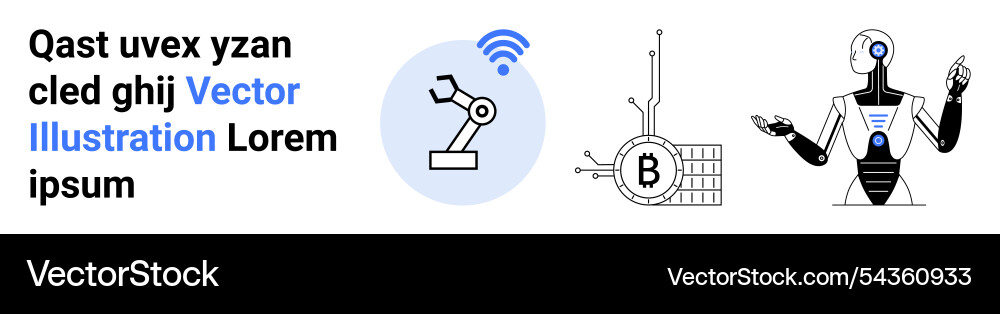 Roboterarmblockchain-Technologie und ai Roboter Roboterarmblockchain-Technologie und ai Roboter vektorbild