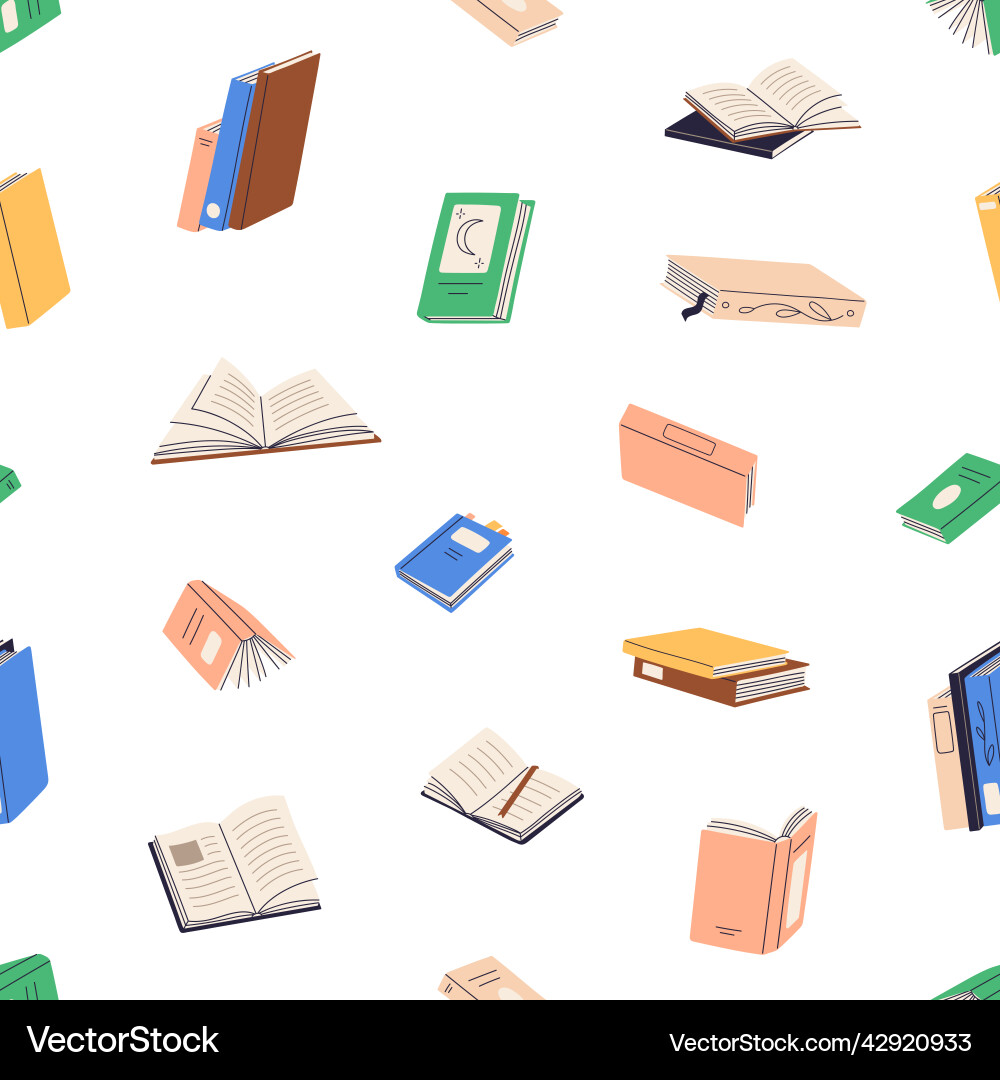 Seamless pattern with paper books endless Seamless pattern with paper books endless vector image
