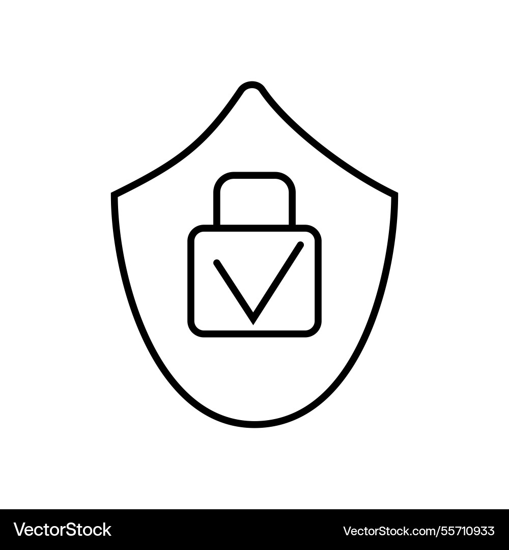 Secure lock symbol on a shield representing safety Secure lock symbol on a shield representing safety vector image
