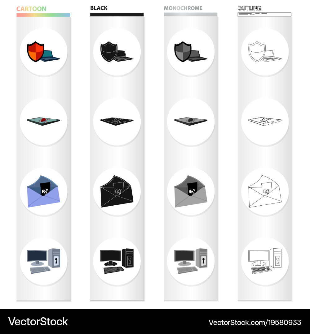 Shield for computer virus and tablet hacking vector image