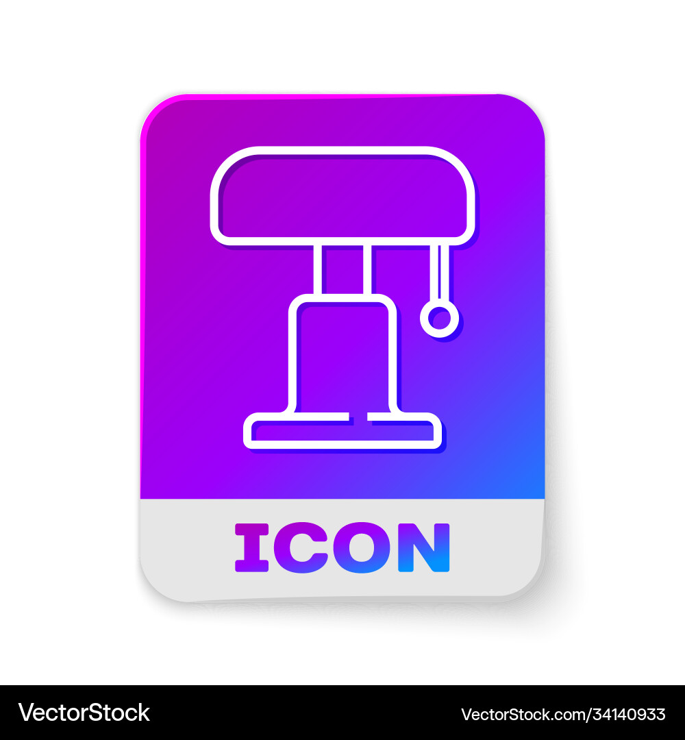 White line table lamp icon isolated on vector image