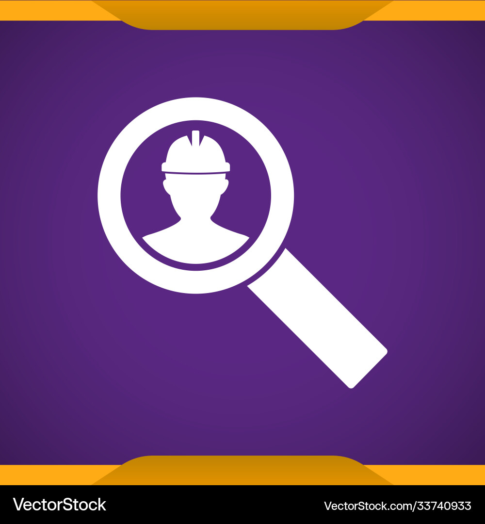 Worker search icon for web and mobile vector image