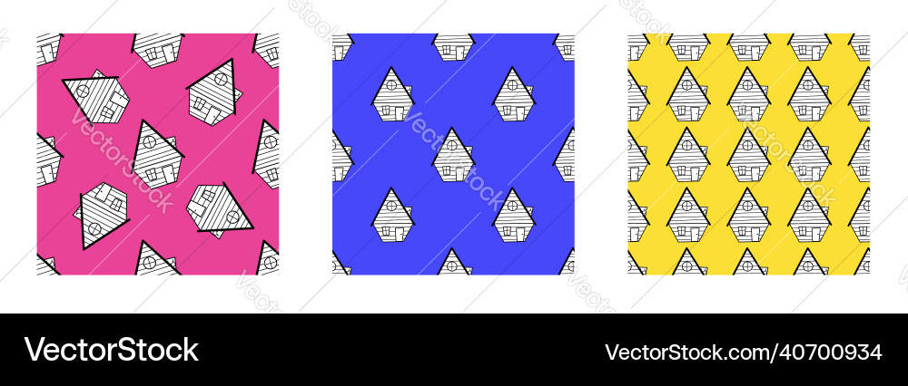 A set of seamless patterns from black A set of seamless patterns from black vector image