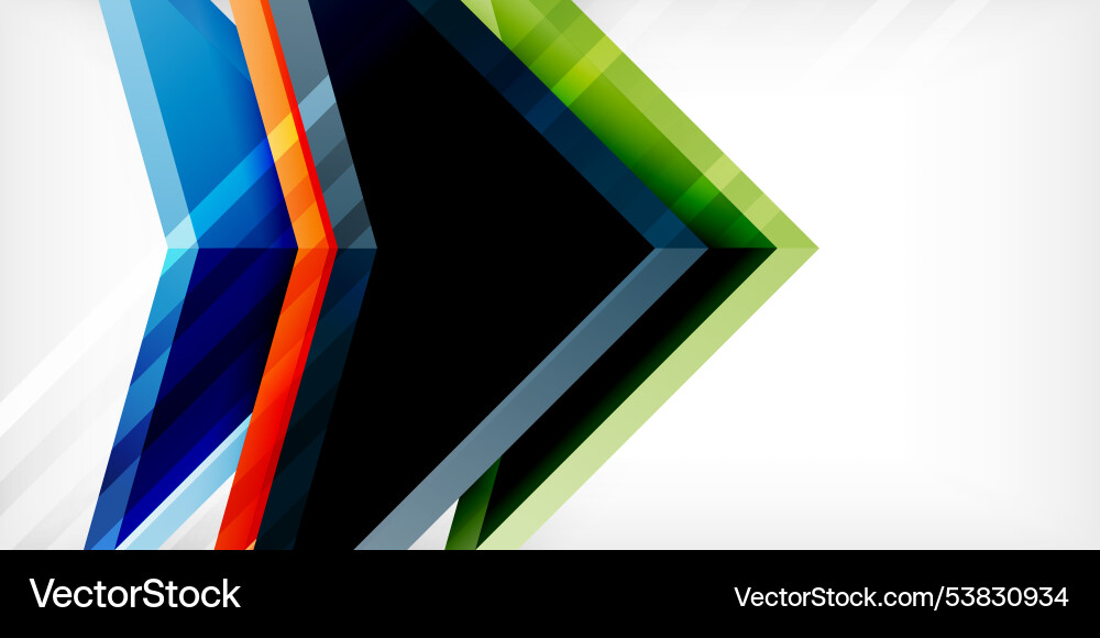 Abstract background color triangles and arrows Vector Image