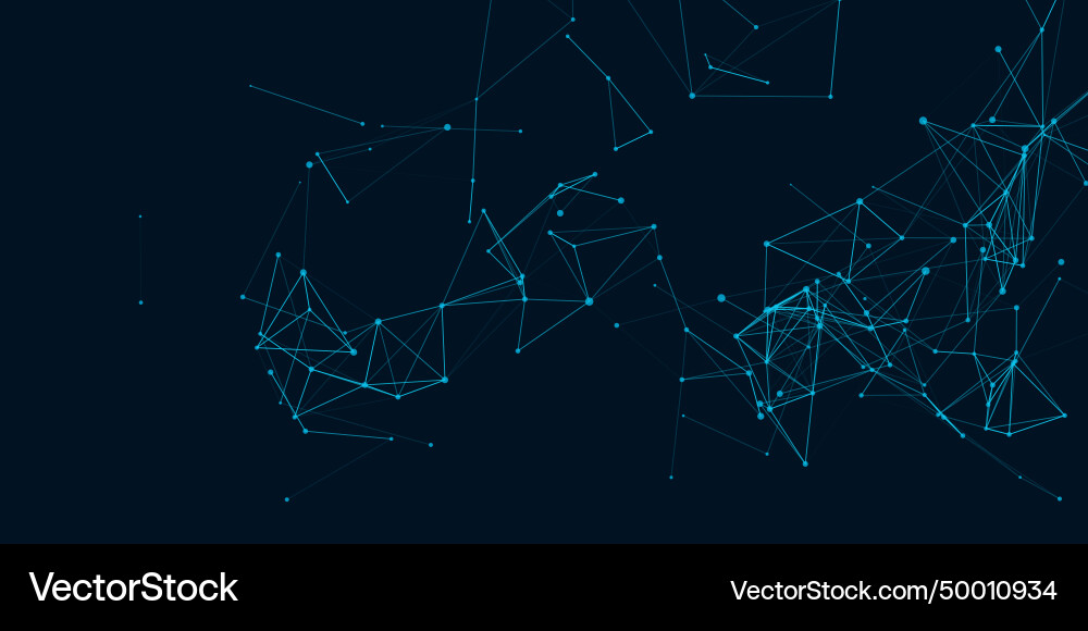 Abstract banner with low poly plexus design vector image