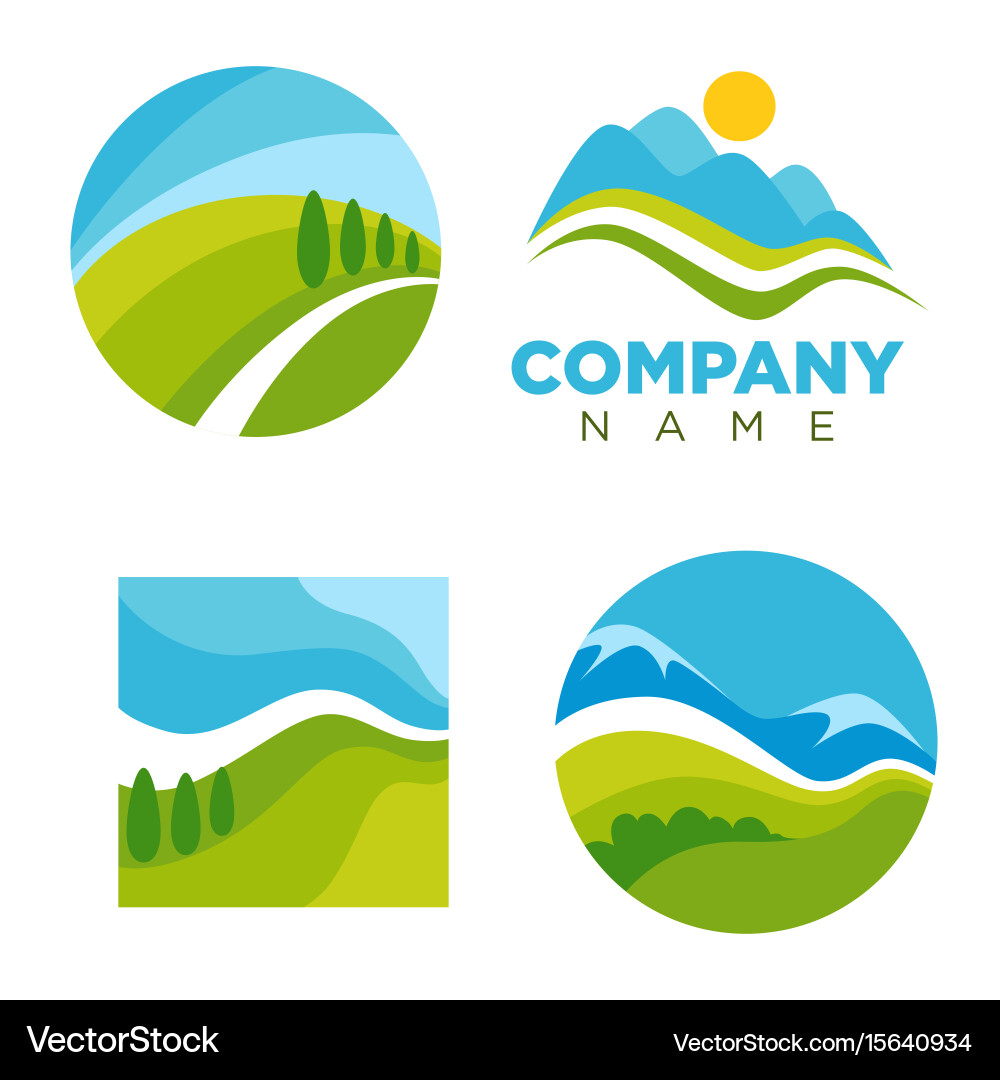 Abstract nature logos Royalty Free Vector Image