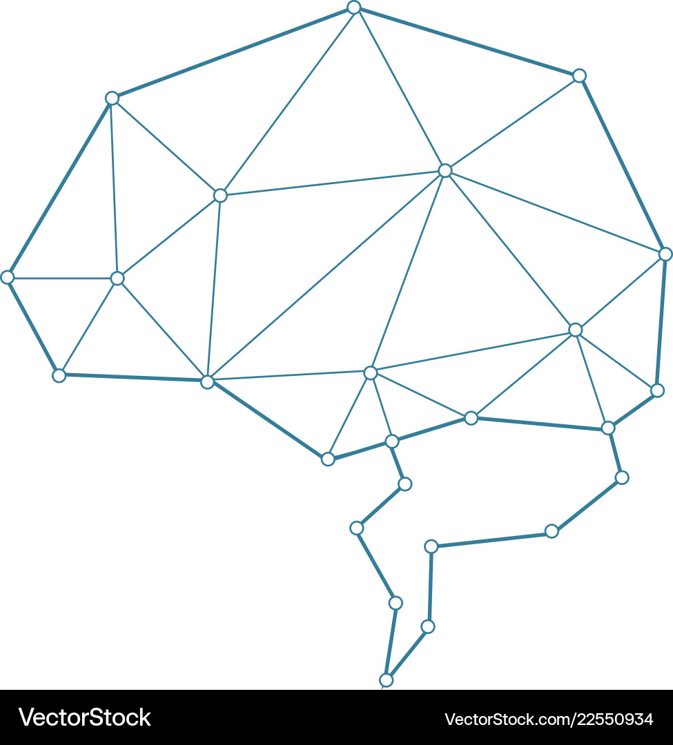 Abstract network ai brain Vector Image