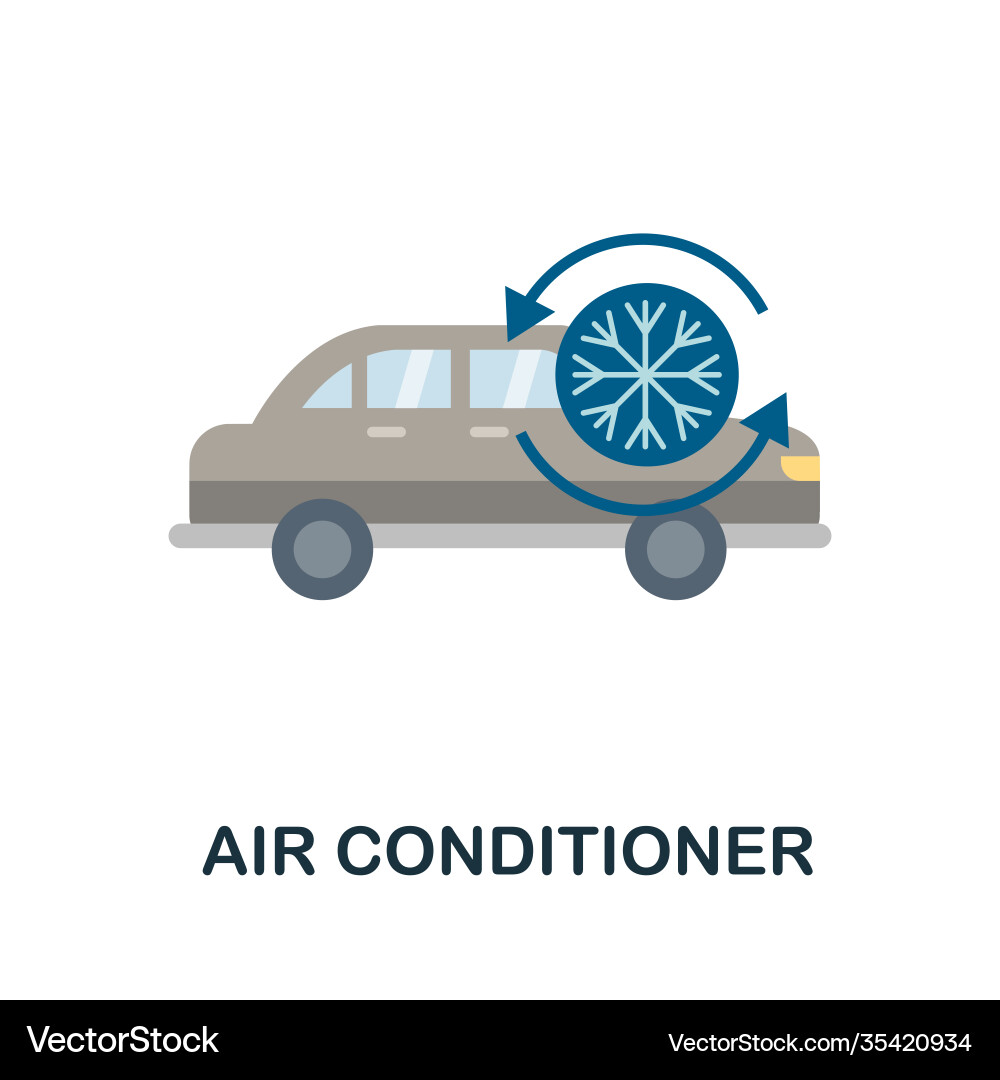 Air condition flat icon color simple element from Vector Image