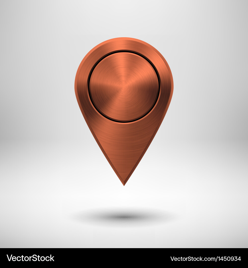 Bronze Metallic Pointer Button vector image