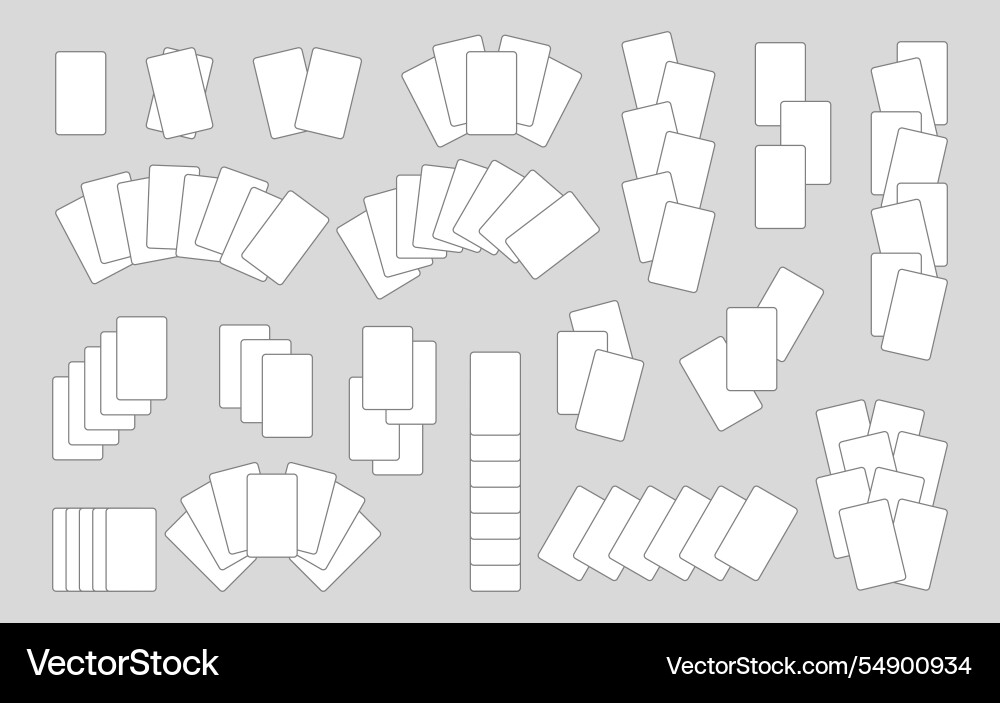 Card game combinations mockup blank flashcards Card game combinations mockup blank flashcards vector image