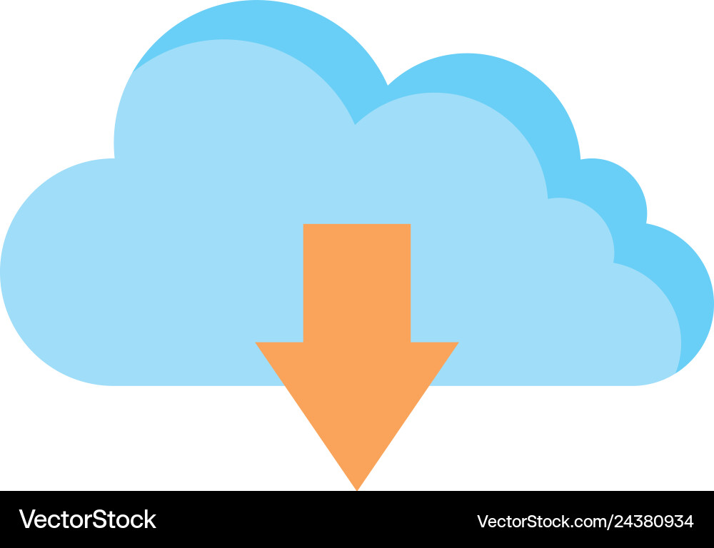 Cloud computing server with arrow download Cloud computing server with arrow download vector image