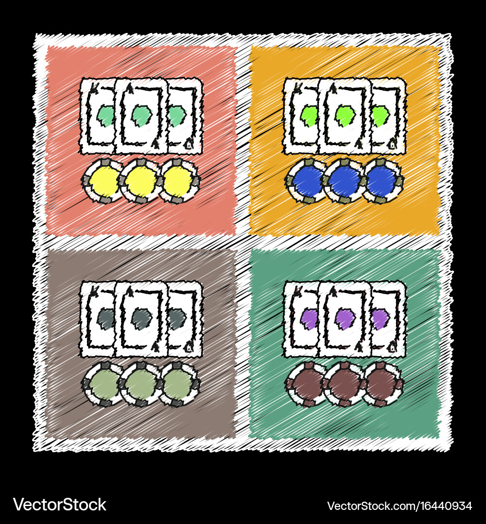 Collection of flat shading style icons playing vector image