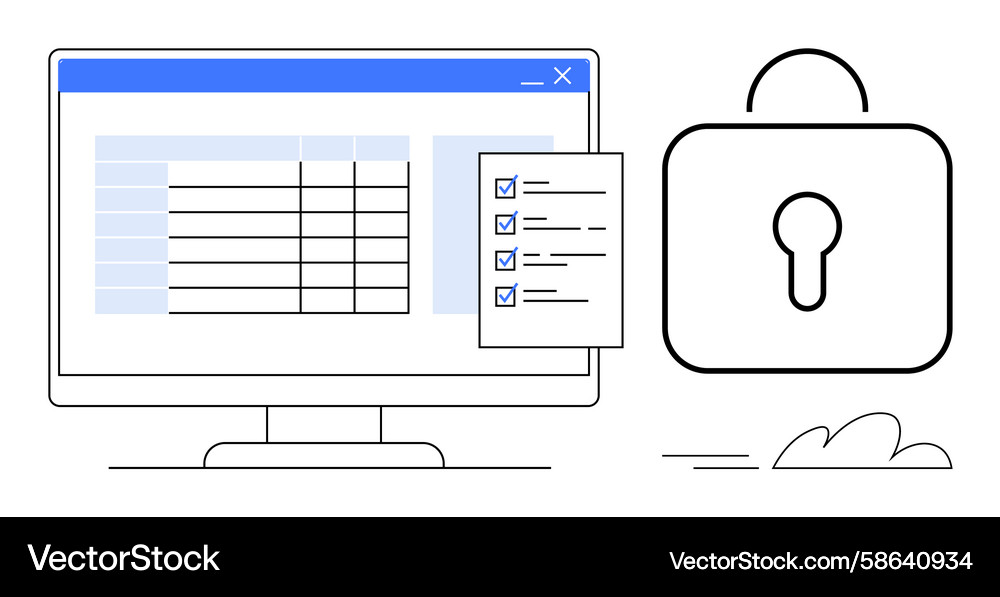 Data protection with secure digital checklist Data protection with secure digital checklist Vector Image