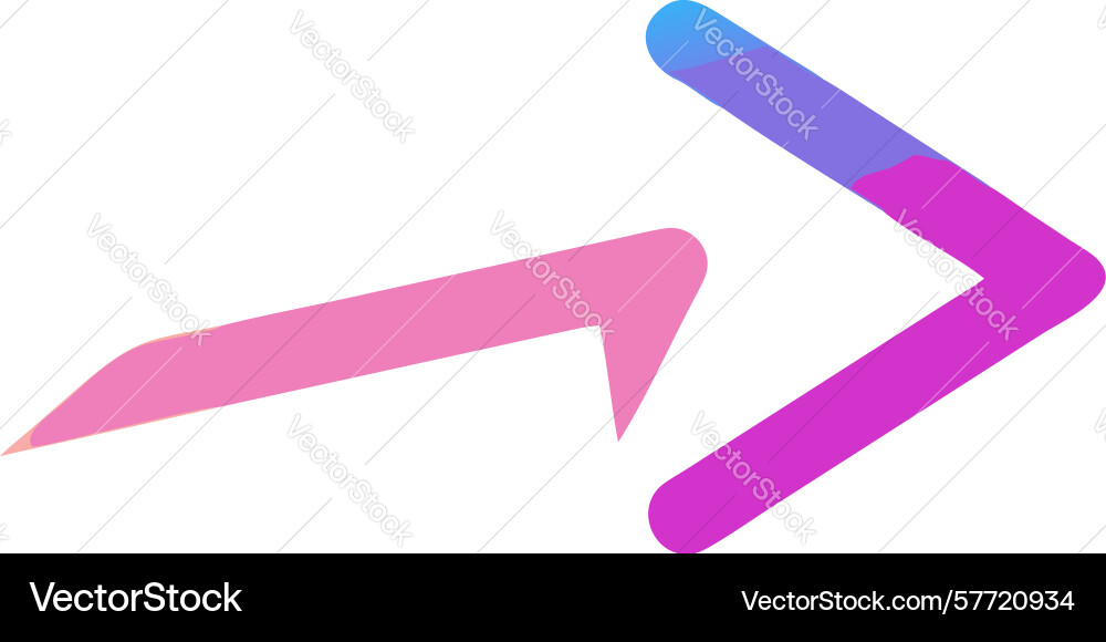 Diagonal arrow pointing right with gradient vector image