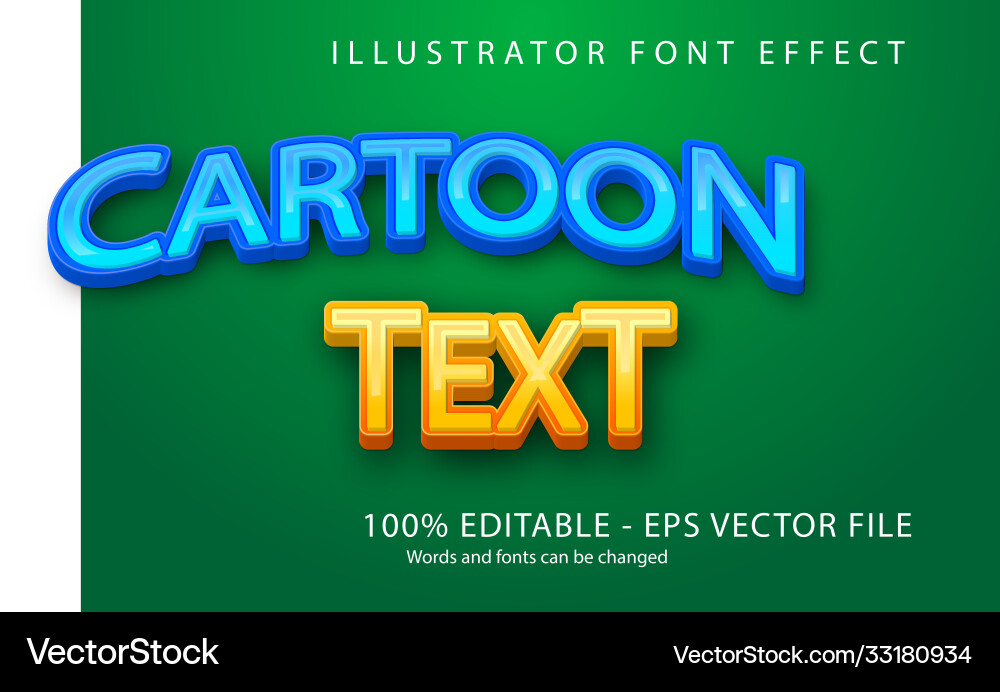 Editable text style effect typography template vector image