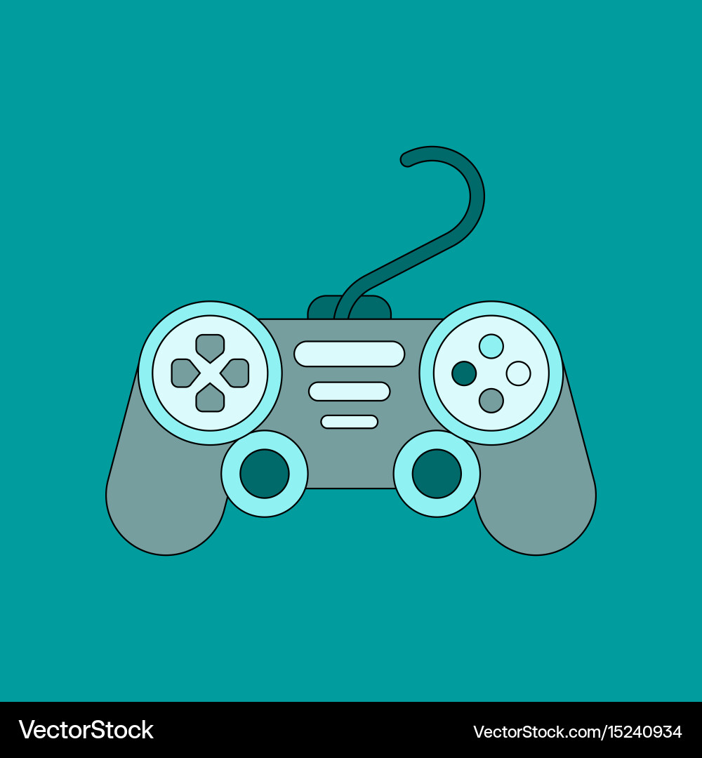 Flat icon on background game joystick vector image