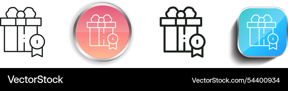 Gift icon thin linear regular and button style Gift icon thin linear regular and button style Vector Image