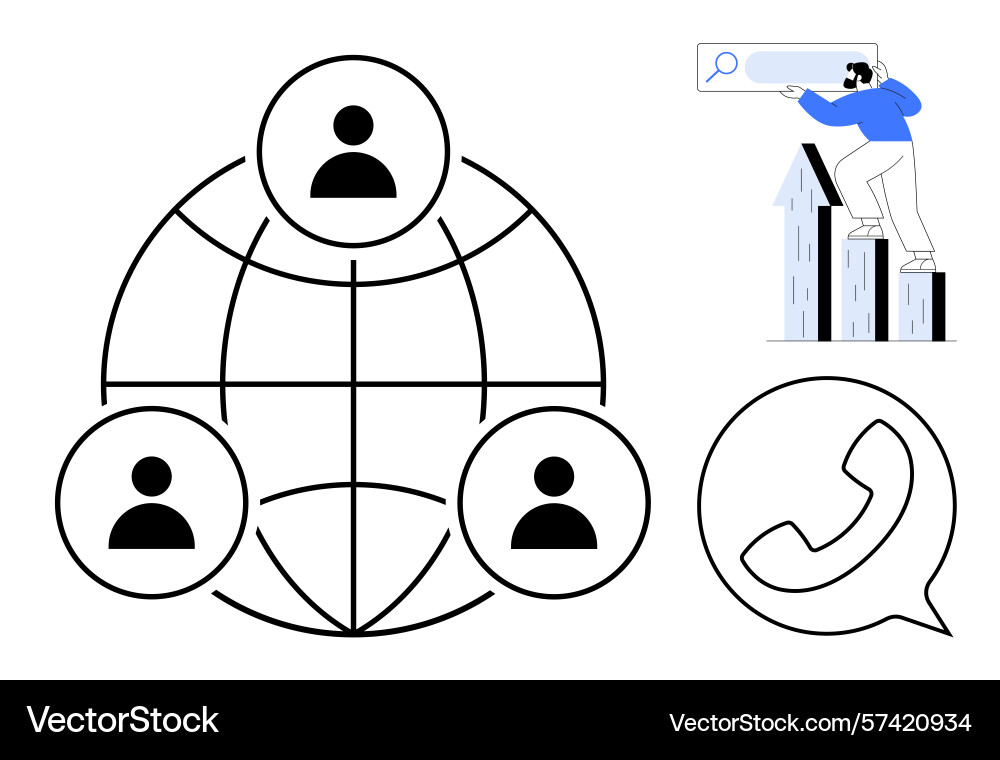 Global networking search optimization Global networking search optimization vector image