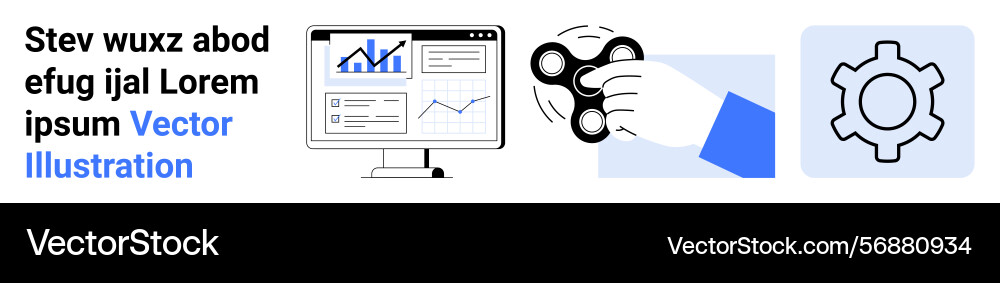 Hand holding fidget spinner with data analytics Vector Image