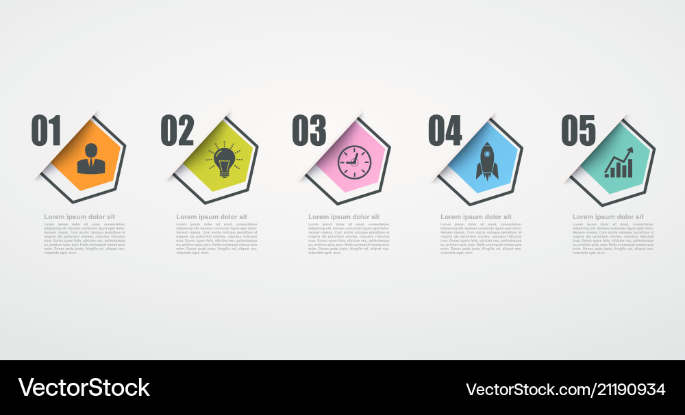 Infographic design template with 5 step structure Infographic design template with 5 step structure vector image