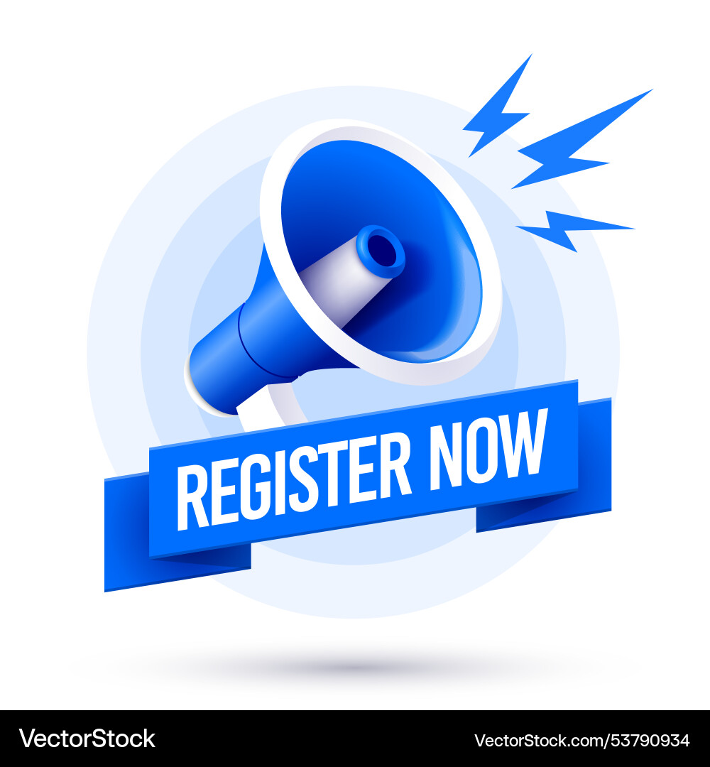 Megaphone icon and ribbon with text follow us Megaphone icon and ribbon with text follow us vector image