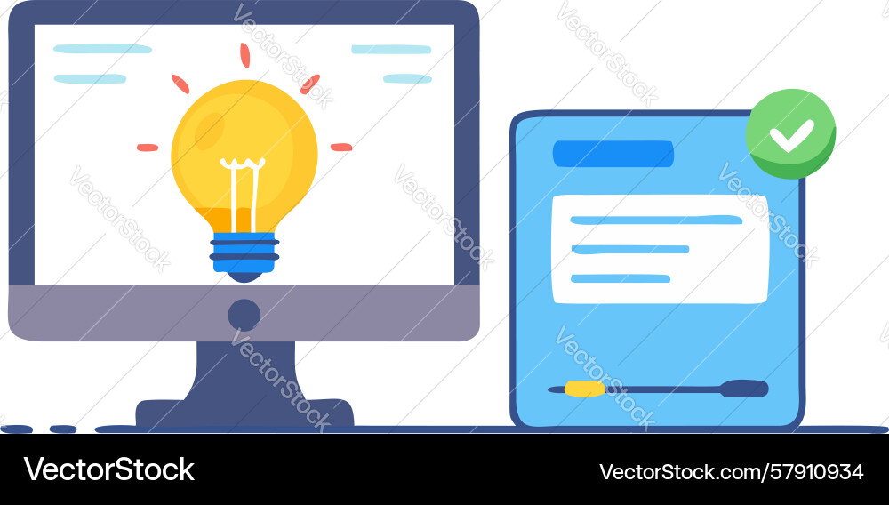 Mobile desktop idea sync cross-platform Vector Image
