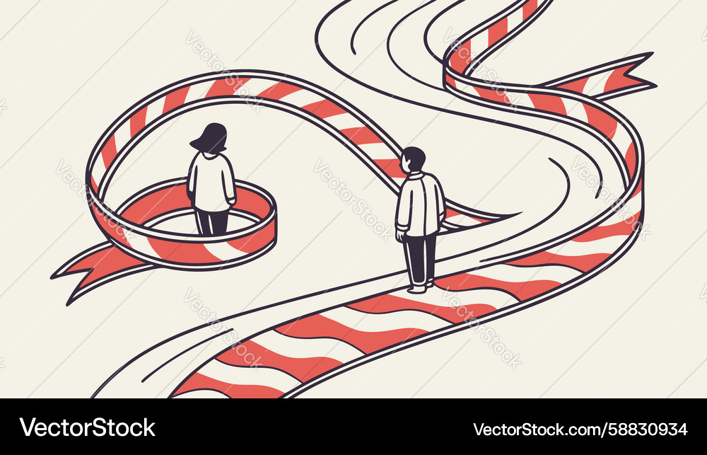 Navigating winding path of lifes journey design Vector Image