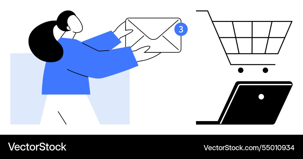 Online shopping notification simplifying e Online shopping notification simplifying e vector image