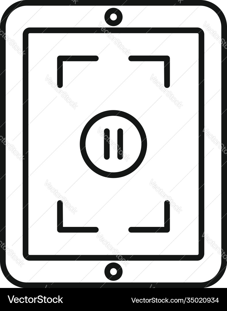 Pause screen recording icon outline style Pause screen recording icon outline style vector image