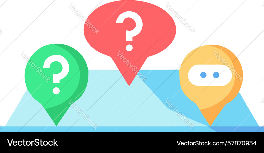 Question mark location pins design generative ai vector image