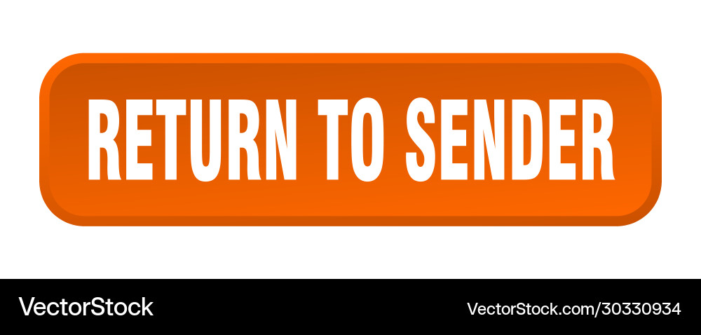 Return to sender button square Vector Image