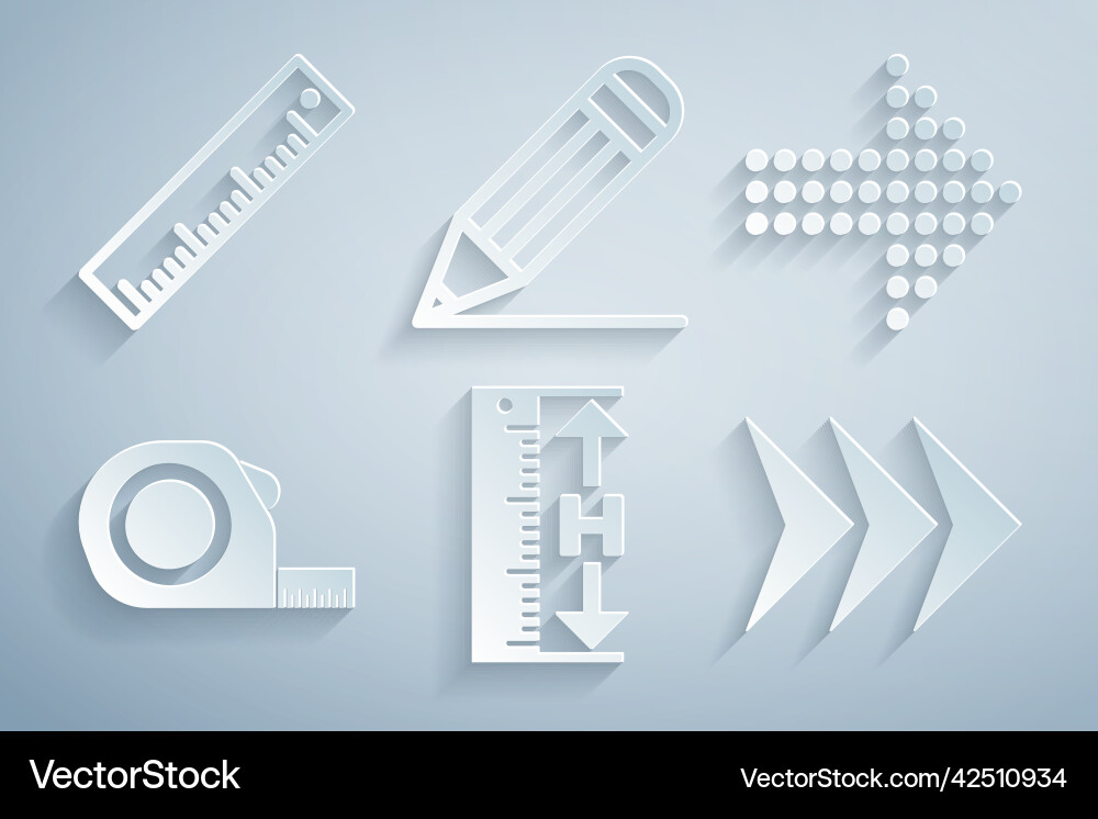 Set measuring height and length dots arrow Set measuring height and length dots arrow vector image