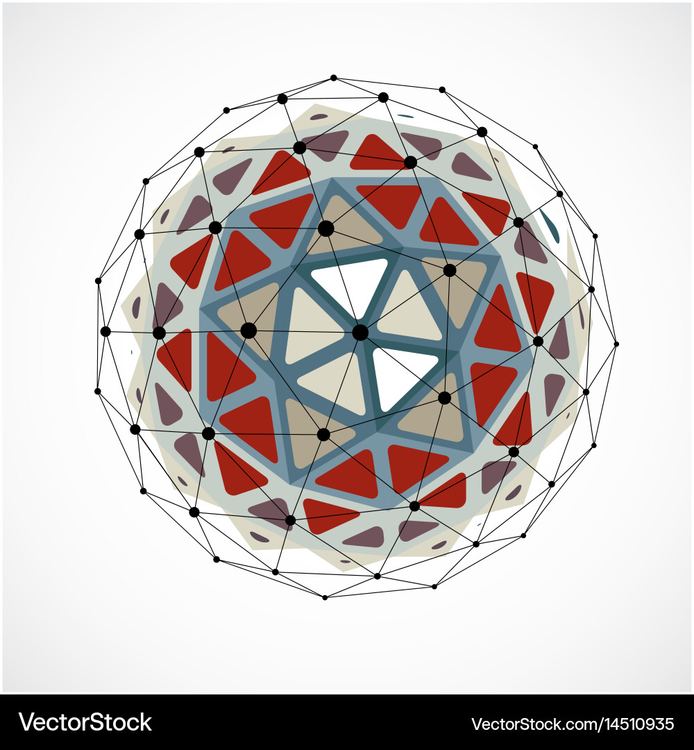 3d digital wireframe spherical object made using vector image