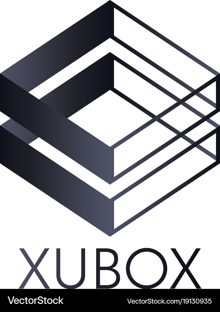 Abstract box cube logo icon template blockchain vector image