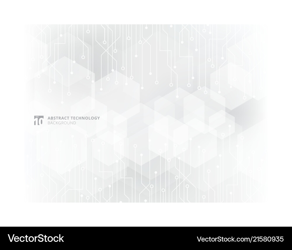 Abstract Technology Hexagon Circuit Background Vector Image