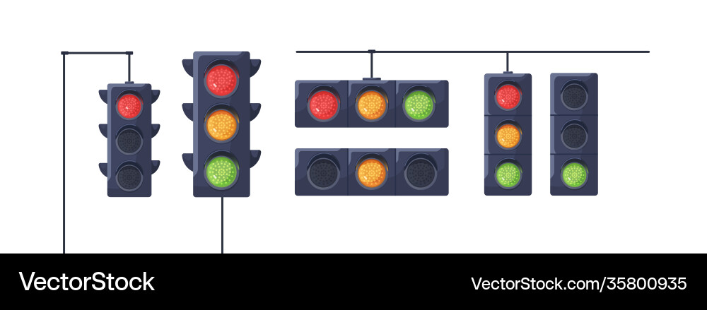 Ampeln mit Rotgelb und Grün einstellen Ampeln mit Rotgelb und Grün einstellen vektorbild