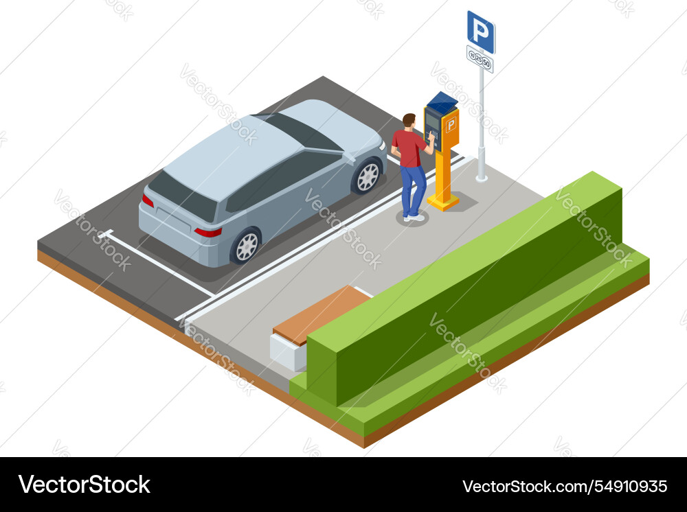 An isometric of a man using An isometric of a man using vector image
