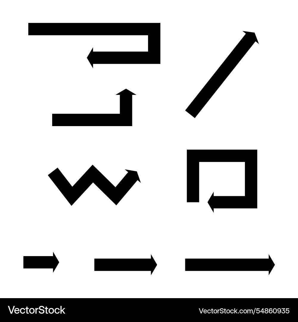 Arrow path design zigzag symbols simple Arrow path design zigzag symbols simple vector image