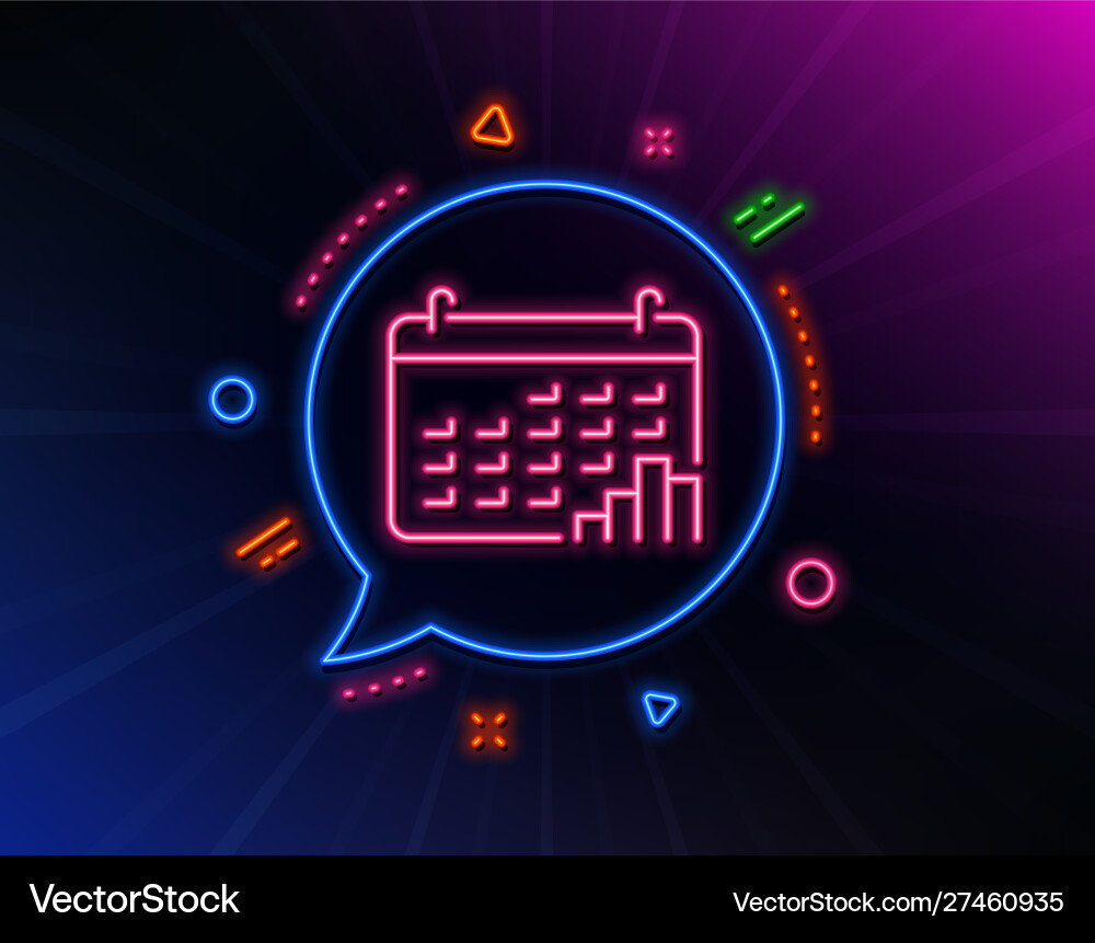 Calendar graph line icon column chart sign Calendar graph line icon column chart sign Vector Image