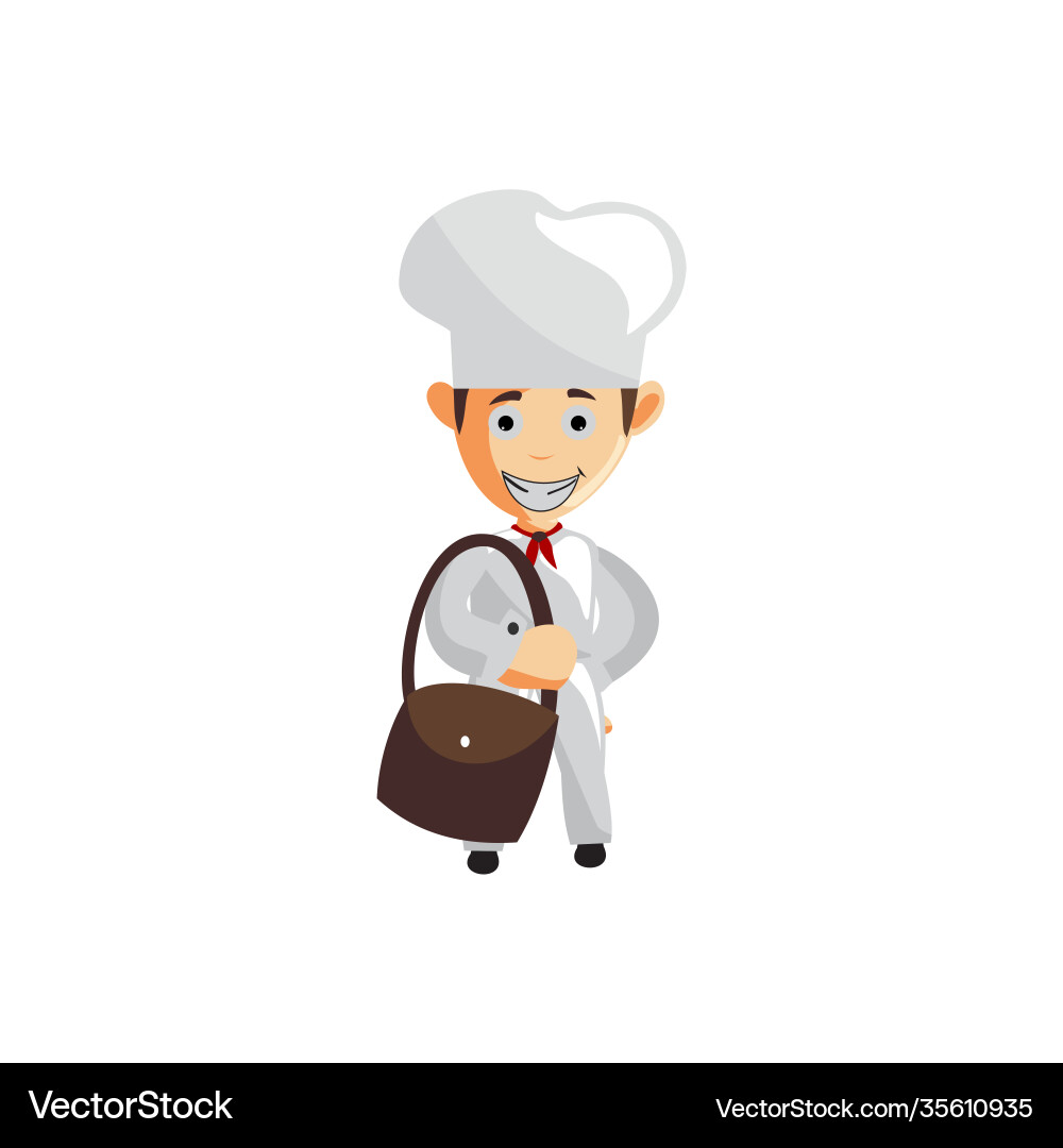 Chef character creation template pose bring bag Chef character creation template pose bring bag vector image