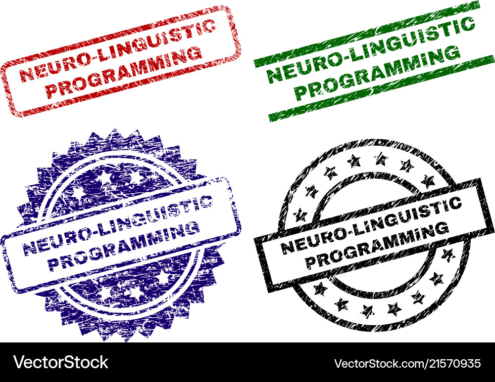 Damaged textured neuro-linguistic programming vector image