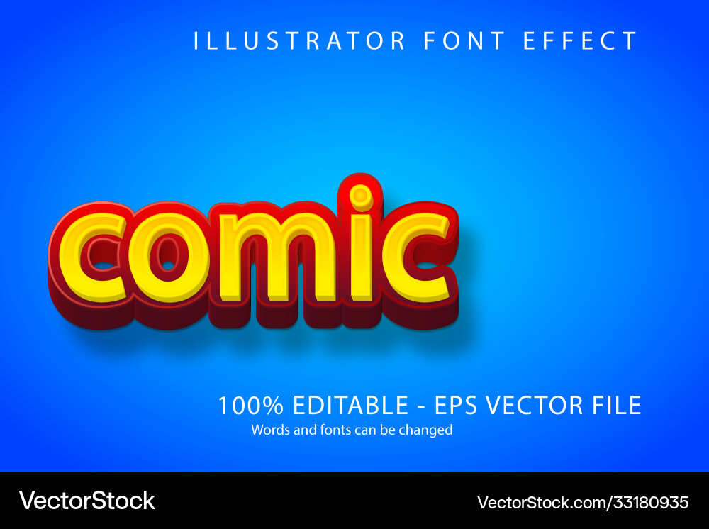 Editable text style effect typography template vector image